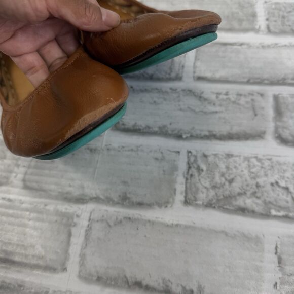 Tieks Women's 10 Chestnut Leather The Ballet Flat Matte Full Grain Comfort Shoes - Picture 13 of 15